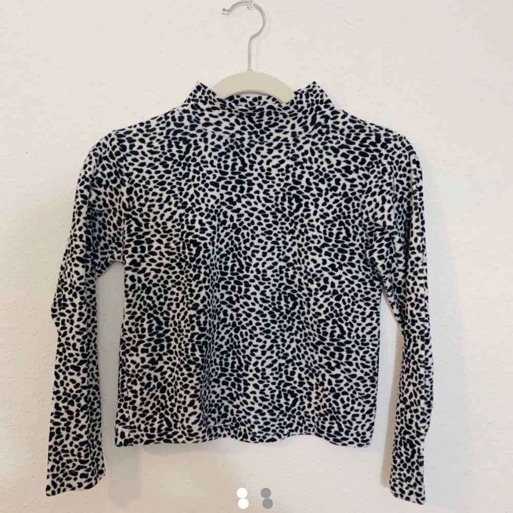 Vintage White Cheetah Mock Neck